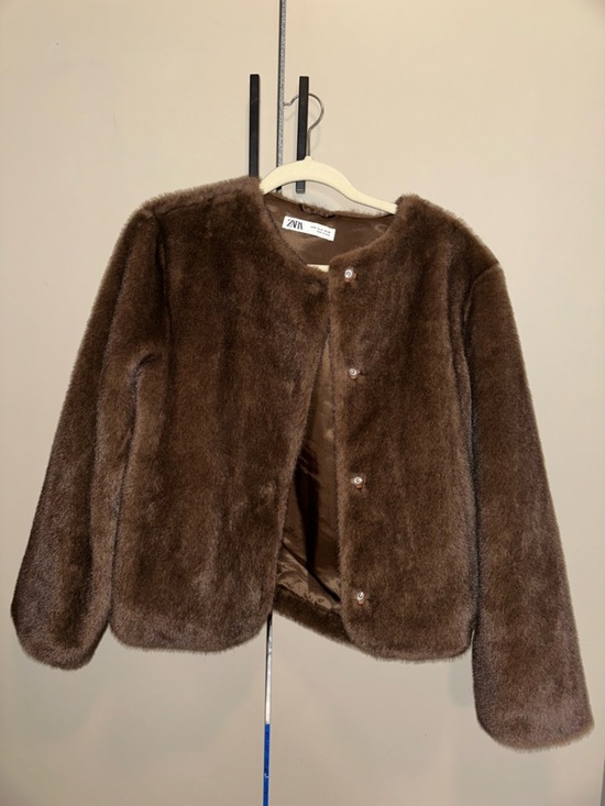 Zara Jackets & Blazers - Zara Brown Faux Fur Jacket Size M